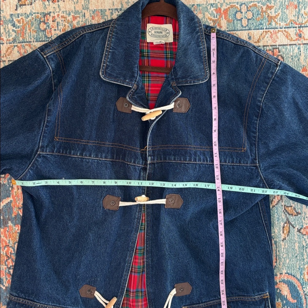 Charter Club Weekend Wear Red Plaid Cotton Chore Coat Sz Large Outerwear Flannel - Picture 15 of 15